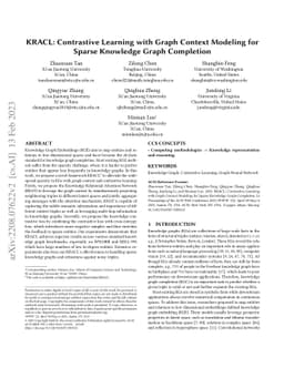 KRACL: Contrastive Learning with Graph Context Modeling for Sparse
  Knowledge Graph Completion