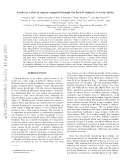 American cultural regions mapped through the lexical analysis of social
  media