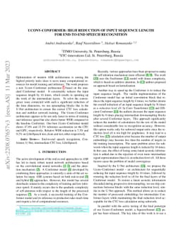 Uconv-Conformer: High Reduction of Input Sequence Length for End-to-End
  Speech Recognition
