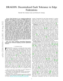 DRAGON: Decentralized Fault Tolerance in Edge Federations