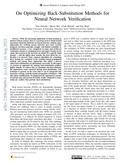 On Optimizing Back-Substitution Methods for Neural Network Verification