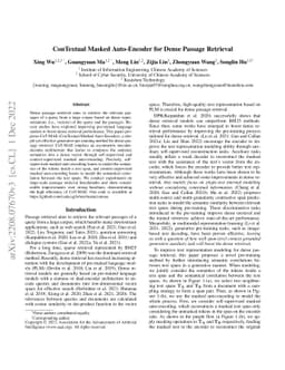 ConTextual Masked Auto-Encoder for Dense Passage Retrieval