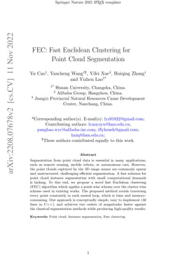 FEC: Fast Euclidean Clustering for Point Cloud Segmentation
