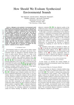 How Should We Evaluate Synthesized Environmental Sounds