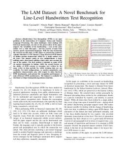 The LAM Dataset: A Novel Benchmark for Line-Level Handwritten Text
  Recognition