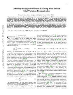Delaunay-Triangulation-Based Learning with Hessian Total-Variation
  Regularization