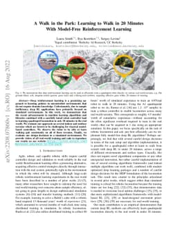 A Walk in the Park: Learning to Walk in 20 Minutes With Model-Free
  Reinforcement Learning