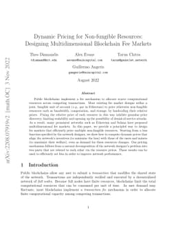 Dynamic Pricing for Non-fungible Resources: Designing Multidimensional
  Blockchain Fee Markets