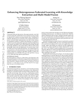 Enhancing Heterogeneous Federated Learning with Knowledge Extraction and
  Multi-Model Fusion