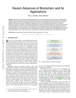 Recent Advances of Blockchain and its Applications