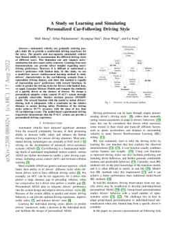 A Study on Learning and Simulating Personalized Car-Following Driving
  Style