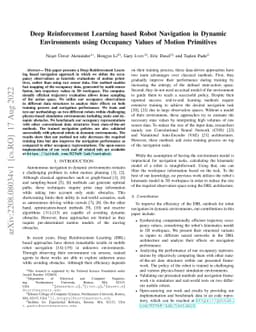 Deep Reinforcement Learning based Robot Navigation in Dynamic
  Environments using Occupancy Values of Motion Primitives