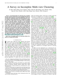 A Survey on Incomplete Multi-view Clustering