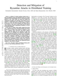 Detection and Mitigation of Byzantine Attacks in Distributed Training