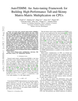 AutoTSMM: An Auto-tuning Framework for Building High-Performance
  Tall-and-Skinny Matrix-Matrix Multiplication on CPUs