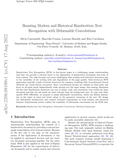 Boosting Modern and Historical Handwritten Text Recognition with
  Deformable Convolutions