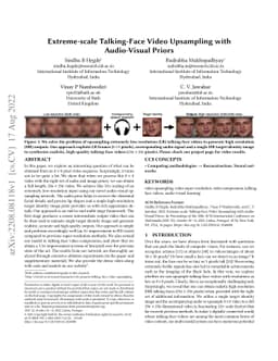 Extreme-scale Talking-Face Video Upsampling with Audio-Visual Priors