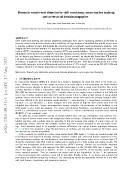 Domestic sound event detection by shift consistency mean-teacher
  training and adversarial domain adaptation