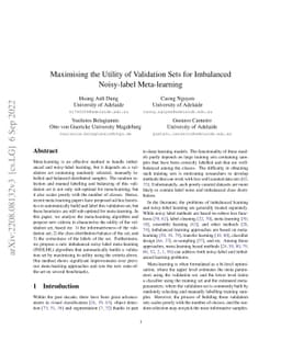 Maximising the Utility of Validation Sets for Imbalanced Noisy-label
  Meta-learning