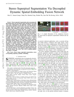 Stereo Superpixel Segmentation Via Decoupled Dynamic Spatial-Embedding
  Fusion Network