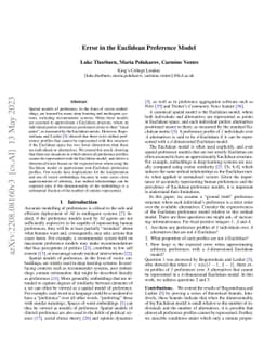 Error in the Euclidean Preference Model