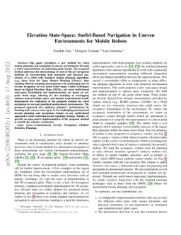 Elevation State-Space: Surfel-Based Navigation in Uneven Environments
  for Mobile Robots
