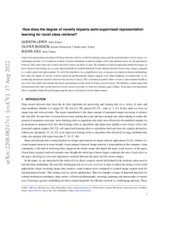 How does the degree of novelty impacts semi-supervised representation
  learning for novel class retrieval?