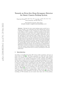 Towards an Error-free Deep Occupancy Detector for Smart Camera Parking
  System