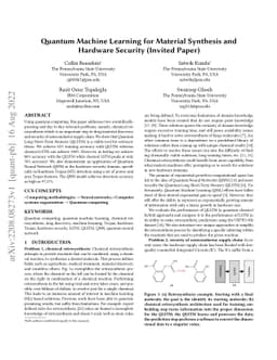 Quantum Machine Learning for Material Synthesis and Hardware Security