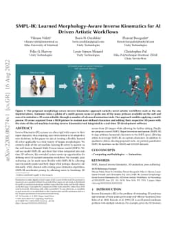 SMPL-IK: Learned Morphology-Aware Inverse Kinematics for AI Driven
  Artistic Workflows