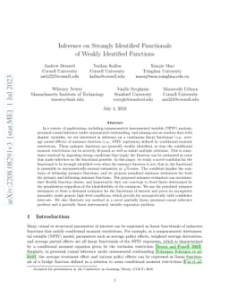 Inference on Strongly Identified Functionals of Weakly Identified
  Functions