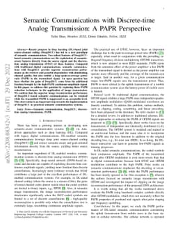 Semantic Communications with Discrete-time Analog Transmission: A PAPR
  Perspective