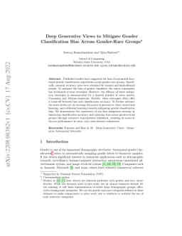 Deep Generative Views to Mitigate Gender Classification Bias Across
  Gender-Race Groups