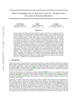 The Counterfactual-Shapley Value: Attributing Change in System Metrics