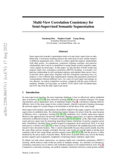 Multi-View Correlation Consistency for Semi-Supervised Semantic
  Segmentation