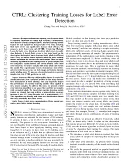CTRL: Clustering Training Losses for Label Error Detection
