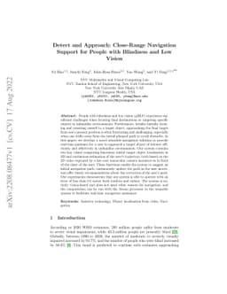Detect and Approach: Close-Range Navigation Support for People with
  Blindness and Low Vision