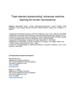"Task-relevant autoencoding" enhances machine learning for human
  neuroscience