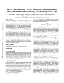 NET-FLEET: Achieving Linear Convergence Speedup for Fully Decentralized
  Federated Learning with Heterogeneous Data