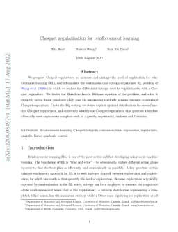 Choquet regularization for reinforcement learning