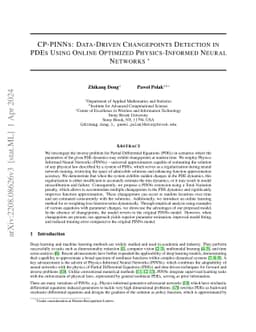 CP-PINNs: Data-Driven Changepoints Detection in PDEs Using Online
  Optimized Physics-Informed Neural Networks