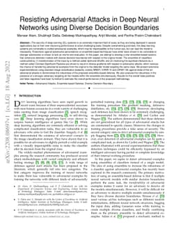 Resisting Adversarial Attacks in Deep Neural Networks using Diverse
  Decision Boundaries