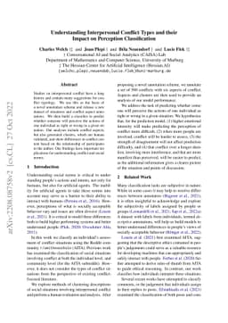 Understanding Interpersonal Conflict Types and their Impact on
  Perception Classification