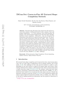 TSCom-Net: Coarse-to-Fine 3D Textured Shape Completion Network