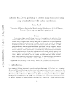Efficient data-driven gap filling of satellite image time series using
  deep neural networks with partial convolutions