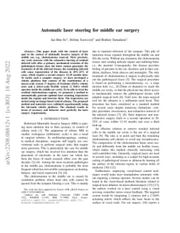 Automatic laser steering for middle ear surgery
