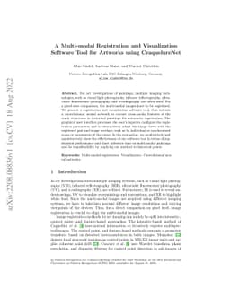 A Multi-modal Registration and Visualization Software Tool for Artworks
  using CraquelureNet
