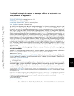 Psychophysiological Arousal in Young Children Who Stutter: An
  Interpretable AI Approach