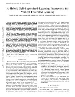 A Hybrid Self-Supervised Learning Framework for Vertical Federated
  Learning
