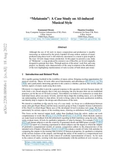 "Melatonin": A Case Study on AI-induced Musical Style